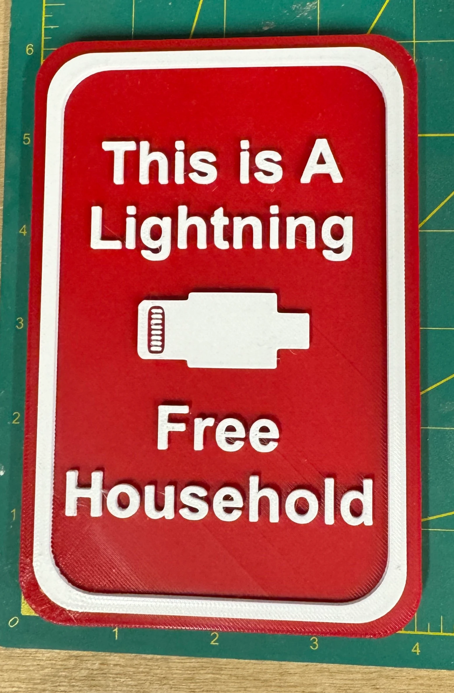 Lightning Free Household Sign