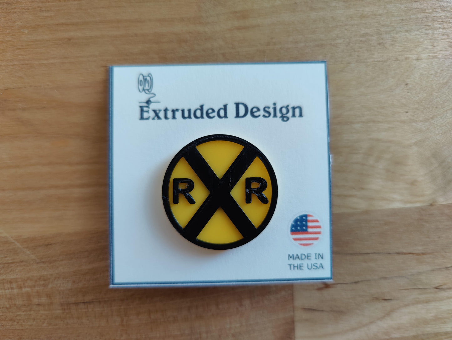 R&R Railroad Crossing - Traffic Sign Pin